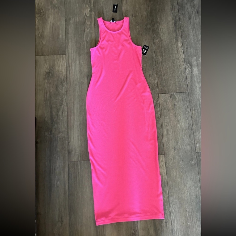 Express Sleeveless Pink Ribbed Maxi Dress Size XS